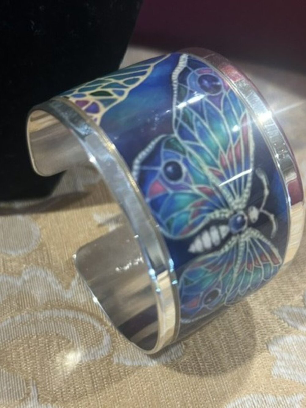 BRIGHTON Collectible “Pop Appeal” BUTTERFLY Silver Enamel Cuff BRACELET - Picture 7 of 11